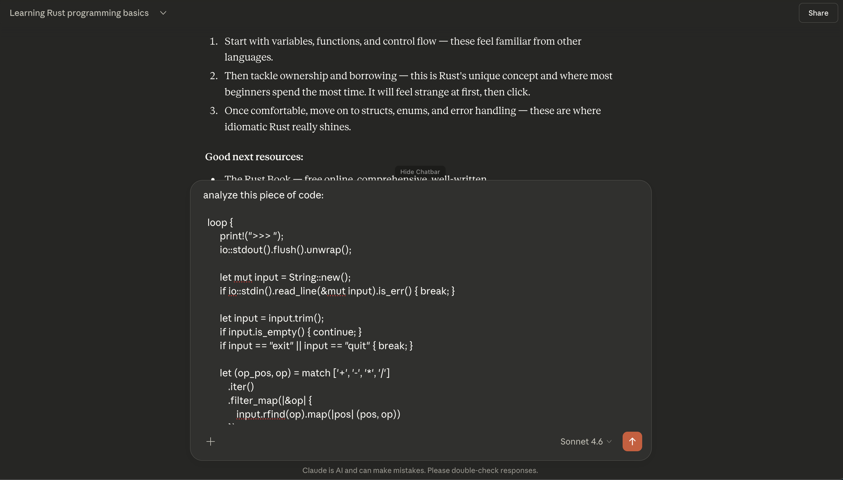 Claude.ai with a long prompt blocking the response