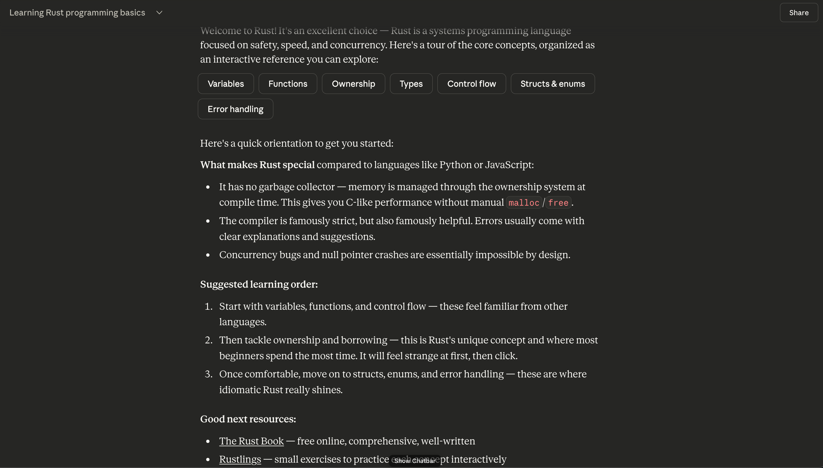 Claude.ai with prompt hidden